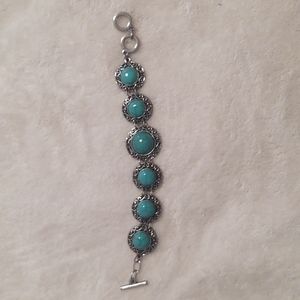 Turquoise and Silver toned bracelet